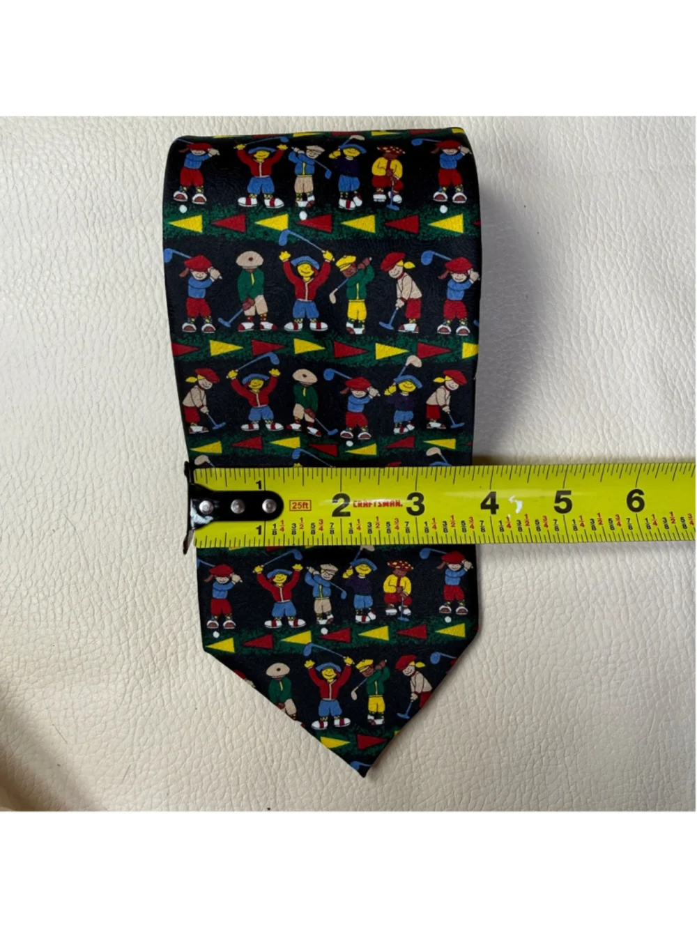 Childrens Miracle Network Golf Tie Cartoon Golfer Novelty Mens Necktie